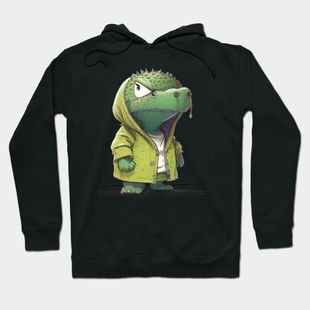 Crocodile Cute Adorable Humorous Illustration Hoodie by Cubebox